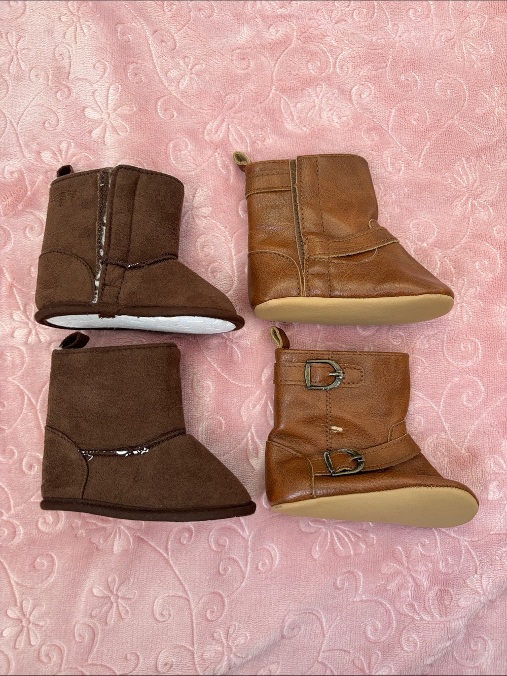 Kids Brown & Tan Boot Set - Cozy Winter Boots